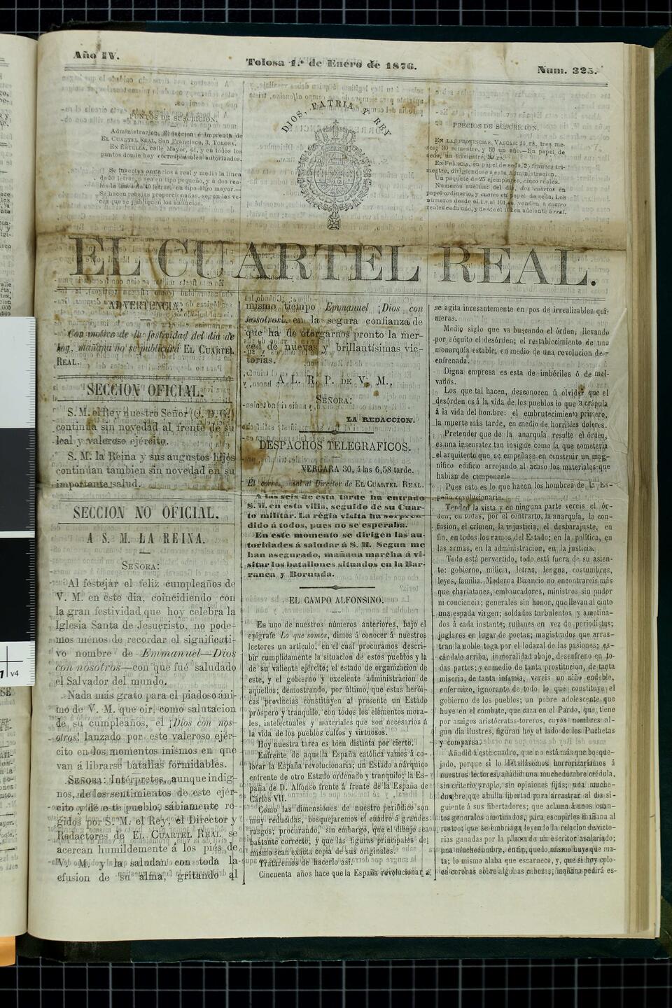 Número 325, 1º de enero de 1876 [Documento]