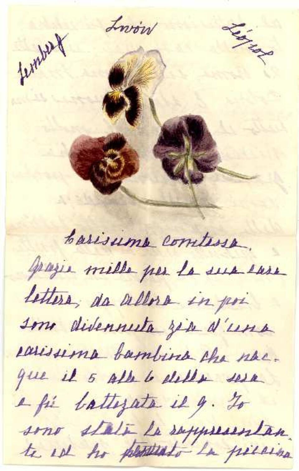 Carta de Beatriz de Borbón a la Comtessa Gigia contándole cómo están los miembros de la familia [Documento]