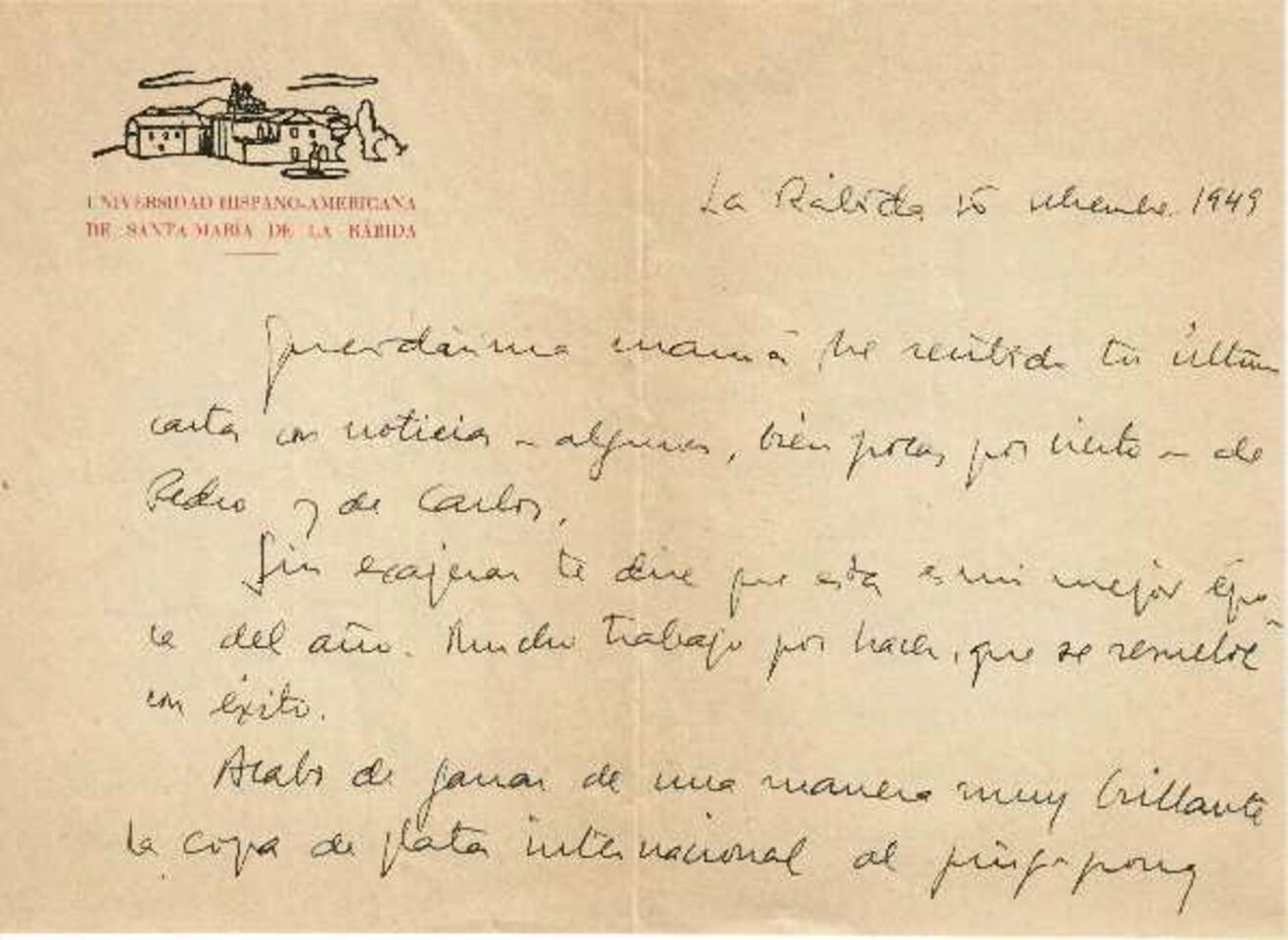 Carta de Luis Valls-Taberner a su madre Marcelina Arn&oacute; Maristany [Documento]