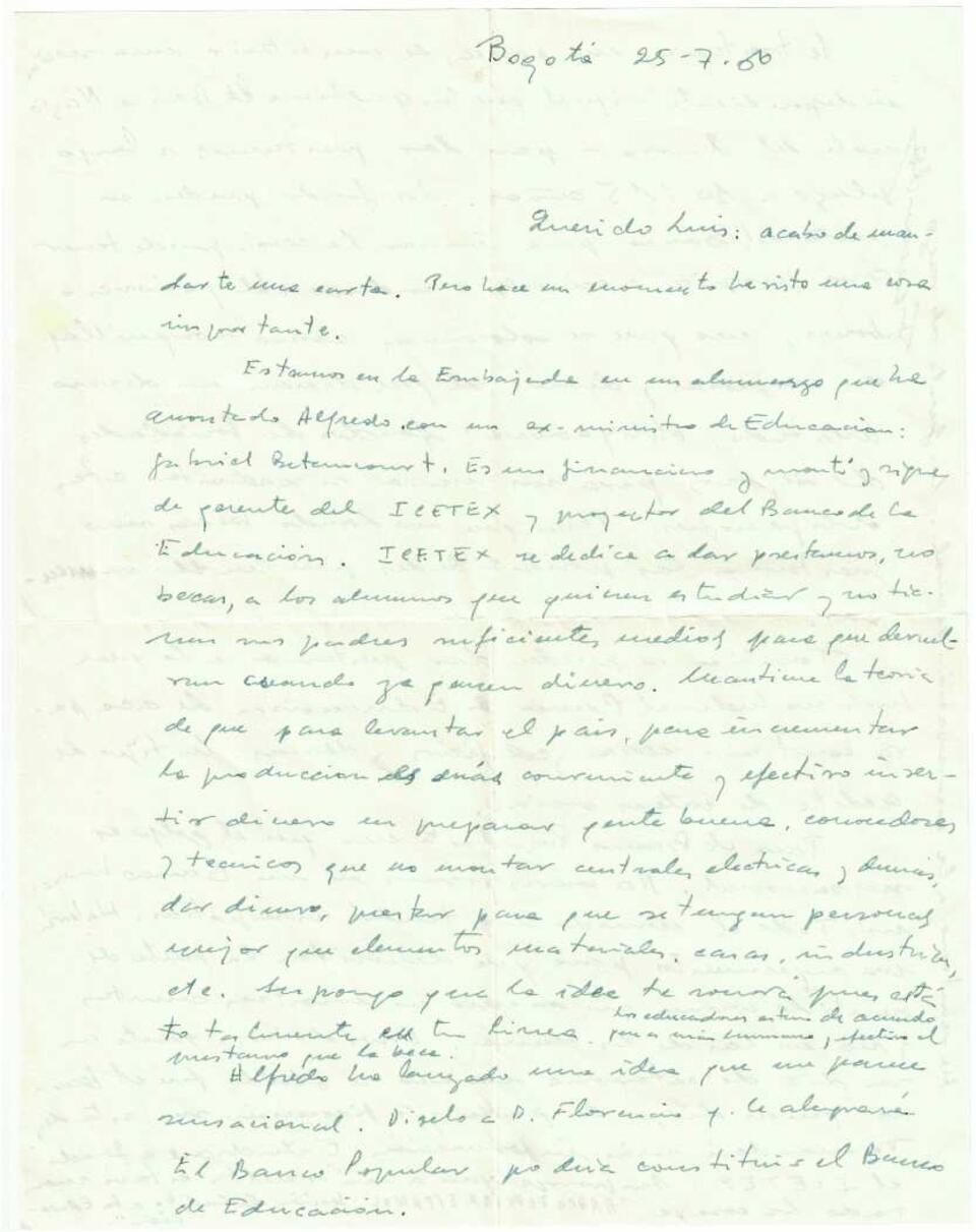 Carta de Fernando Camacho Fern&aacute;ndez de Ca&ntilde;edo a Luis Valls-Taberner [Documento]