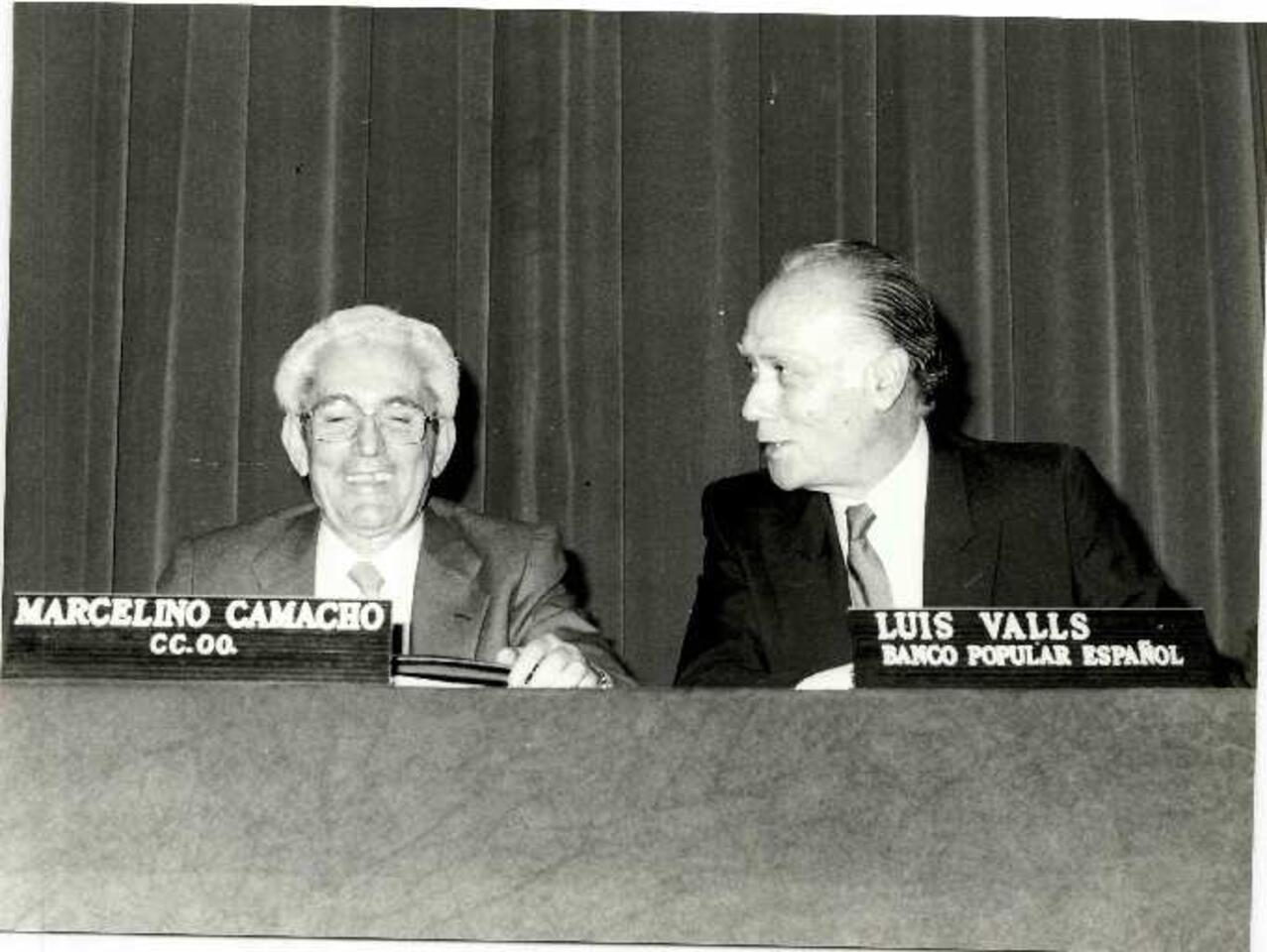 Fotograf&iacute;a de Luis Valls-Taberner con Marcelino Camacho [Documento]
